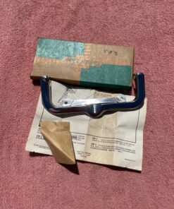 NOS gas door guard for 1963 1964 Chevrolet station wagon part number 985489 OEM fuel filler protection trim