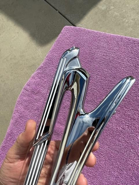 1941 Chevrolet NORS Accessory Flying Lady Goddess Hood Ornament Lucite Insert - Image 6