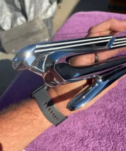 NORS flying lady hood ornament with Lucite insert for 1940 Chevrolet vintage front hood trim accessory with imperfections