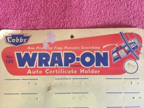 Vintage Accessory Cobbs WHITE NOS Certificate Registration Steering Column / Visor Holder - Image 3