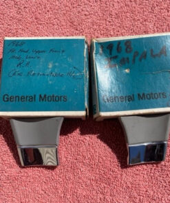 NOS headlight to front fender trim molding filler pair for 1968 Chevrolet Impala Caprice Bel Air Biscayne part numbers 3928433 and 3928434