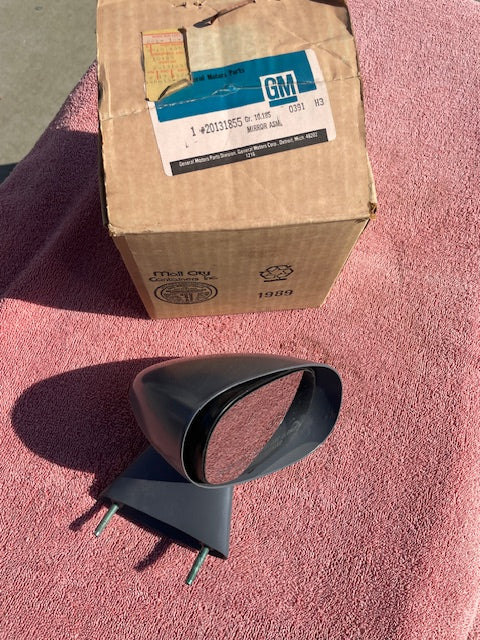 NOS right hand outside sport mirror for 1980 to 1982 Chevrolet Citation Nova part number 20131855 OEM passenger side exterior mirror