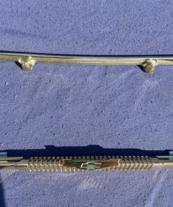 NORS gold bowtie license plate frame for 1958 Chevrolet Bel Air Biscayne Delray vintage rear accessory chrome finish