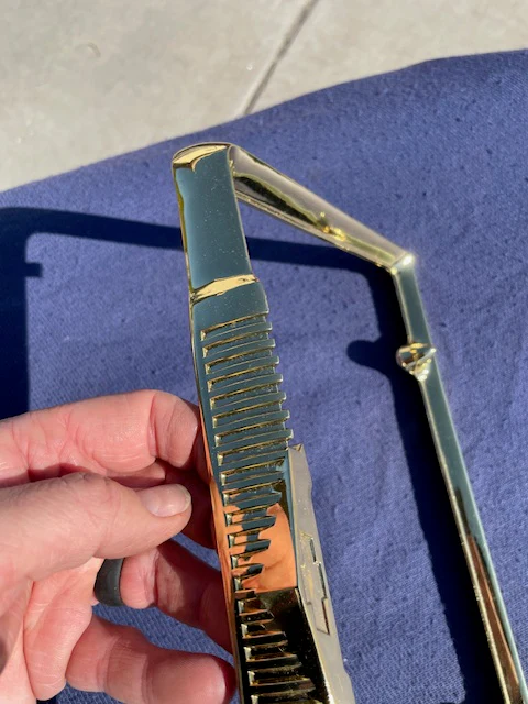 1958 Chevrolet Bel Air Biscayne Delray NORS Accessory GOLD Bowtie License Plate Frame - Image 13