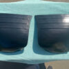 NOS rubber blackout rear stone shields guards for 1951 1952 Chevrolet Special 2 door part numbers 4589005 and 4589006 OEM rear protection