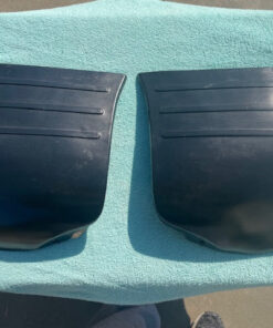 NOS rubber blackout rear stone shields guards for 1951 1952 Chevrolet Special 2 door part numbers 4589005 and 4589006 OEM rear protection