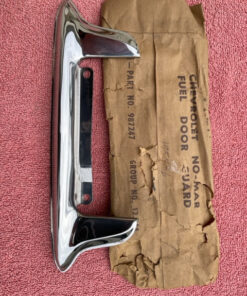 NOS gas door filler guard trim for 1955 to 1959 Chevrolet GMC panel truck suburban part number 987247 OEM fuel door protection trim