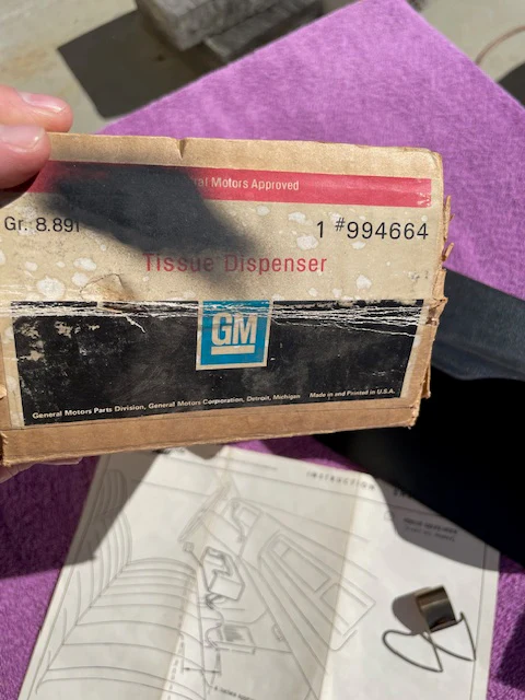 1970's Chevrolet Impala Caprice Pickup Truck NOS Black Bench Underseat Tissue Dispenser #994664 - Image 2