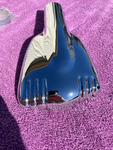 NORS bear claw exhaust tip deflector for 1942 to 1948 Chevrolet car vintage exhaust accessory chrome rear trim