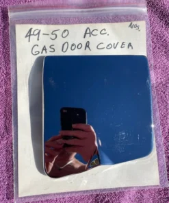 NOS chrome gas fuel filler door for 1949 1950 Chevrolet Styleline Fleetline part number 4583006 OEM exterior trim