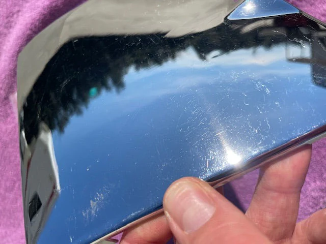 1949 - 1950 Chevy Styleline Fleetline NOS Accessory Chrome Gas Fuel Filler Door #4583006 - Image 3