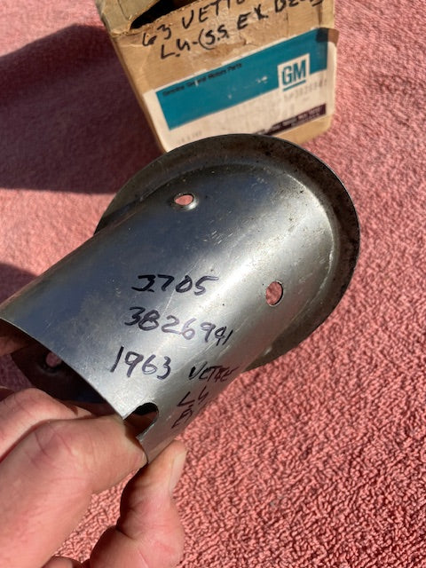 1963 Chevrolet Corvette C2 Sting Ray NOS LH Rear Exhaust Tip Bezel Trim #3826941 - Image 3