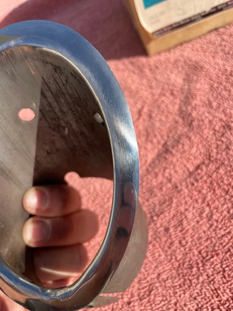 1963 Chevrolet Corvette C2 Sting Ray NOS LH Rear Exhaust Tip Bezel Trim #3826941 - Image 10