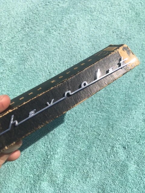 1955 1956 Chevrolet 150 210 NOS Dash "Chevrolet" Speaker Emblem Script - Image 2