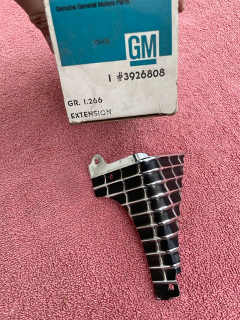 1968 Chevrolet Chevelle (non-S.S.) NOS RH Grille to Fender Trim Filler Extension #3926808 - Image 4