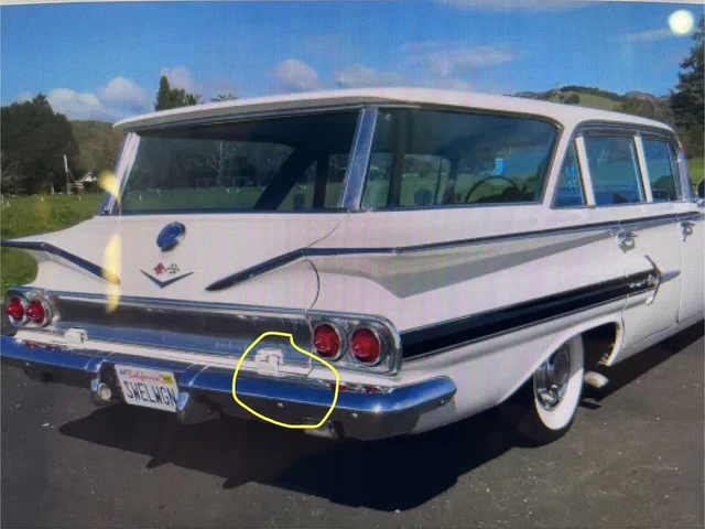 1960 Chevrolet Parkwood Kingswood Wagon NOS Rear Tailgate Lower Panel Molding #4804459 - Image 7