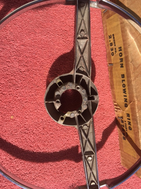1951 1952 Chevrolet Styleline Fleetline Deluxe NOS Steering Wheel Horn Ring #757898 (Has small pits) - Image 10