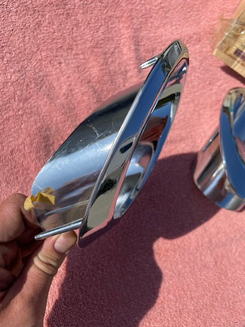 1966 1967 Chevrolet Corvette C2 Sting Ray NOS Rear Exhaust Tips Bezel Trim Pair #3892225 / 3892226 - Image 4