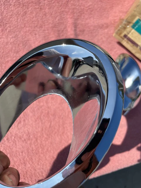 1966 1967 Chevrolet Corvette C2 Sting Ray NOS Rear Exhaust Tips Bezel Trim Pair #3892225 / 3892226 - Image 10