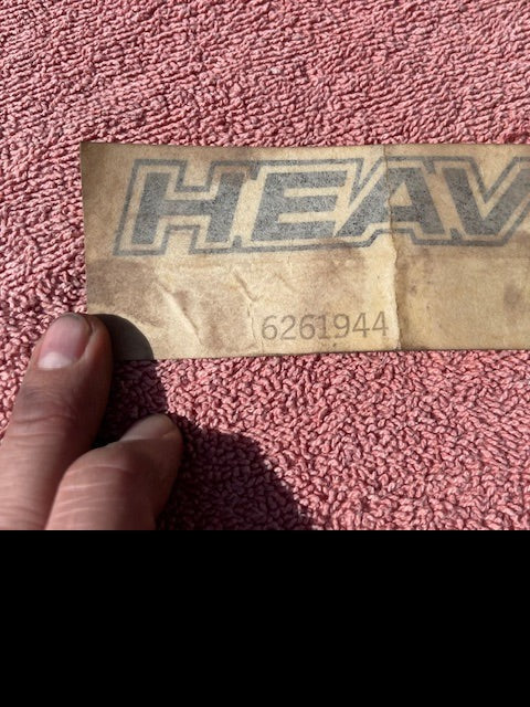 1971 1972 Chevrolet Chevelle "HEAVY CHEVY" NOS Black Hood Decal #6261944 - Image 2