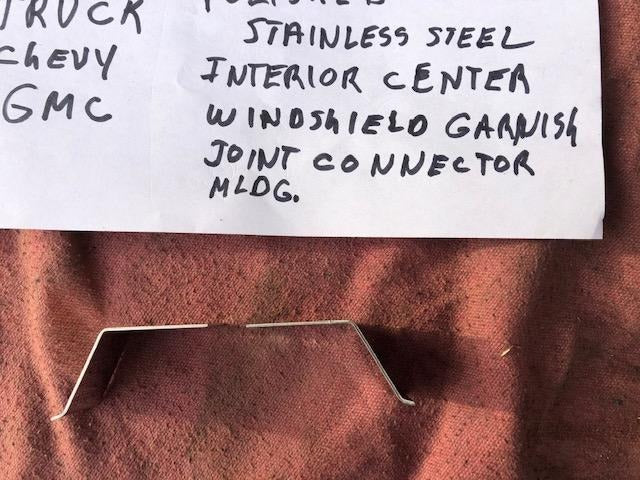 1947-1953 Chevrolet / GMC Pickup Truck NEW POLISHED SS Inside Windshield Center Division Trim Mounting Brackets - Image 5