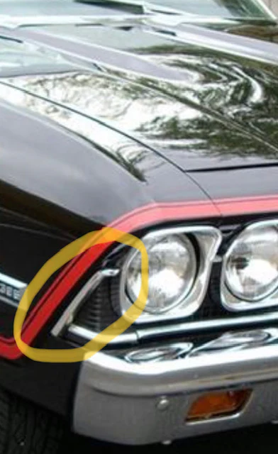 1968 Chevrolet Chevelle NOS RH Fender Grill Extension Trim Molding #3928424 - Image 9