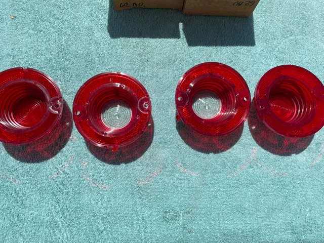 1962 Chevrolet Biscayne Bel Air NORS Complete Set of Back Up and Tail Lamp Lenses w/ Trim