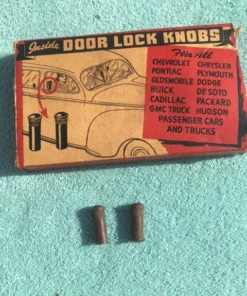 1937-1948 Chevrolet Passenger & Pickup Truck NORS Door Lock Knob Dark Brown Rubber PAIR