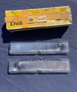 1962 Chevy II / Nova NOS CLEAR Park Light Lamp Turn Signal Indicator Lens Pair #5953435 / 5953436
