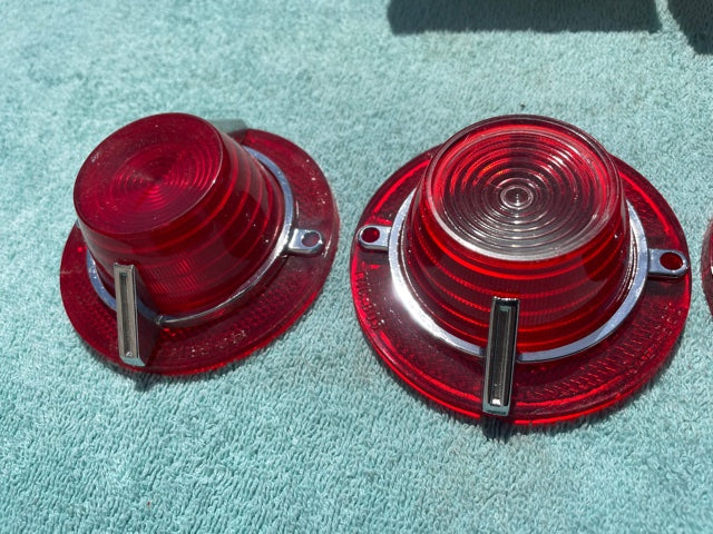 1962 Chevrolet Biscayne Bel Air NORS Complete Set of Back Up and Tail Lamp Lenses w/ Trim - Image 7