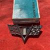1965–1967 Chevrolet Impala V8 Front Fender V Flag Emblem GM Part Number 3840318 Original Used Classic Chevrolet Trim Piece.