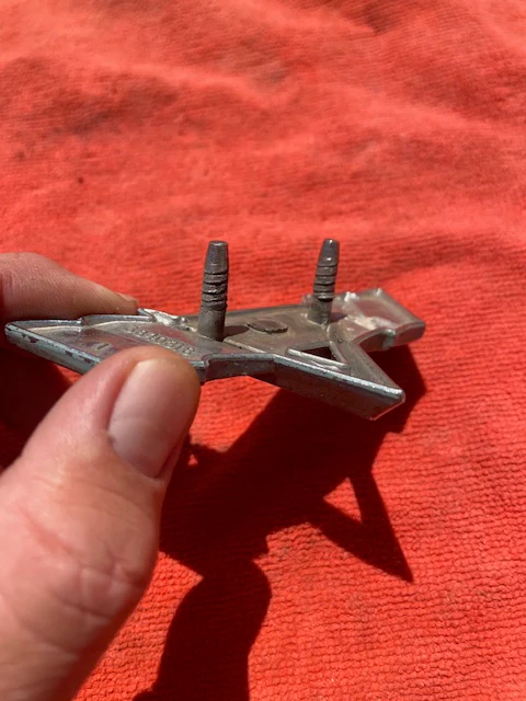 1965 - 1967 Chevrolet Impala V8 NICE USED Front Fender "V" Flag Emblem #3840318 - Image 9