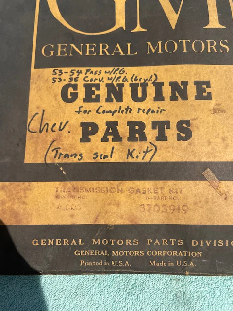 1953-1955 Chevrolet Corvette Powerglide NOS SEALED Transmission Seal Gasket Repair Kit #3703919