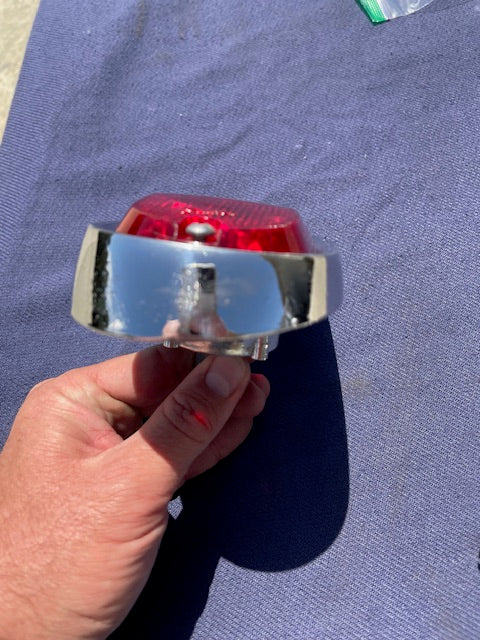 1955-1959 Chevrolet Suburban Panel Truck USED Tail Light Lamp Lens + Bezel Pair #5952787 / 5946391 - Image 13