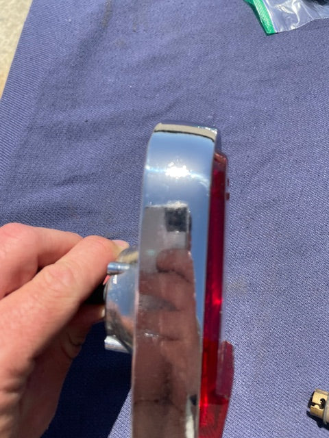 1955-1959 Chevrolet Suburban Panel Truck USED Tail Light Lamp Lens + Bezel Pair #5952787 / 5946391 - Image 15