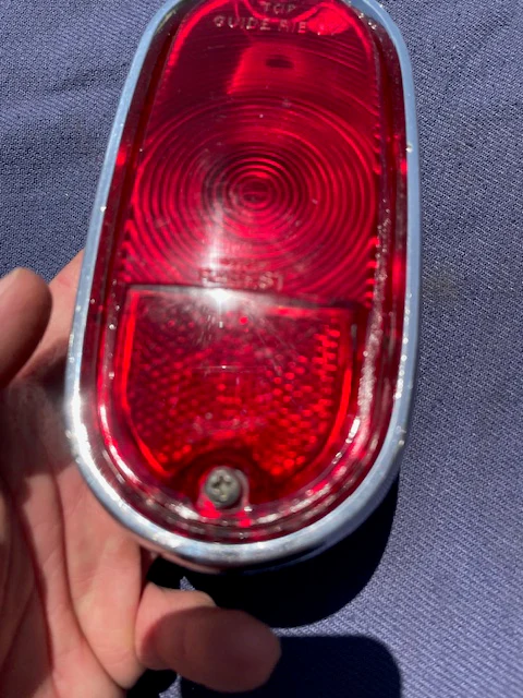 1955-1959 Chevrolet Suburban Panel Truck USED Tail Light Lamp Lens + Bezel Pair #5952787 / 5946391 - Image 22