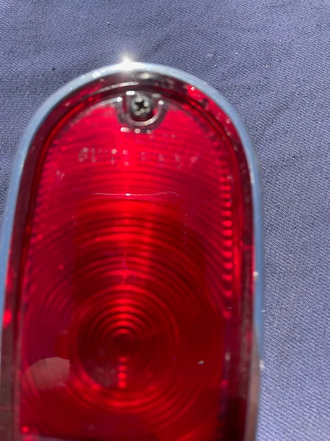 1955-1959 Chevrolet Suburban Panel Truck USED Tail Light Lamp Lens + Bezel Pair #5952787 / 5946391 - Image 23