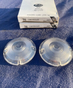 1957 Chevrolet 150 210 Bel Air NORS CLEAR Park Light Lamp Turn Signal Lens Pair (OEM #5947754)