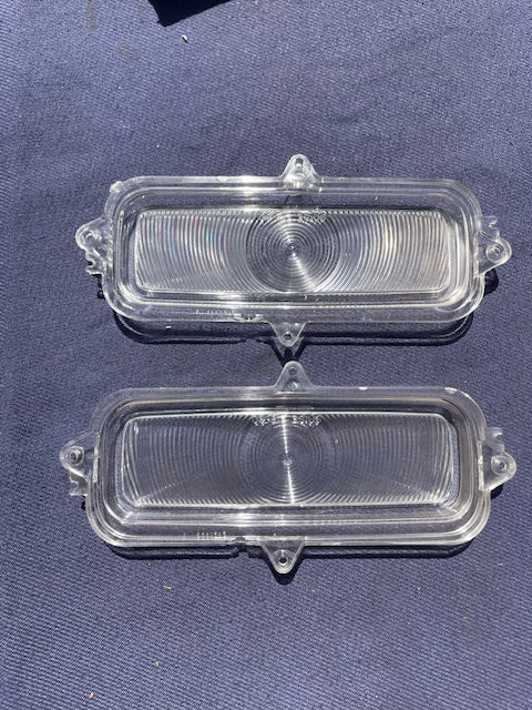 1960-1966 Chevrolet Pickup Truck / 67-72 TILT NOS CLEAR Park Light Lamp Lens Pair #5950666 - Image 6