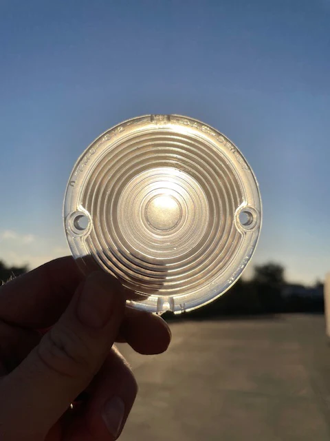 1957 Chevrolet 150 210 Bel Air NORS CLEAR Park Light Lamp Turn Signal Lens Pair (OEM #5947754) - Image 9