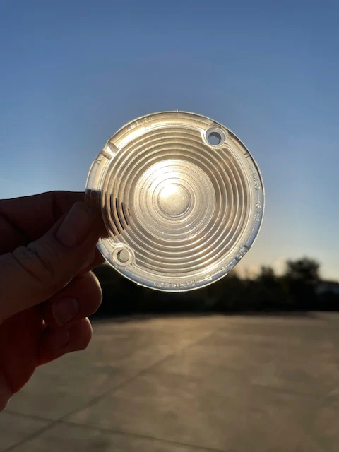 1957 Chevrolet 150 210 Bel Air NORS CLEAR Park Light Lamp Turn Signal Lens Pair (OEM #5947754) - Image 10
