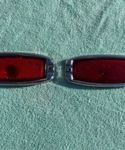 1941 - 1948 Chevrolet Fleetline 4-door sedan NOS Guide Tail Light Lamp Lenses / Bezels #5930829/5930830