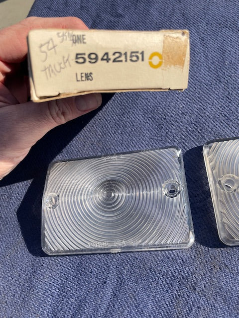 1954-1955 (1st design) Chevrolet Pickup Truck NOS Park Light Turn Signal Lens Pair #5942151 - Image 2