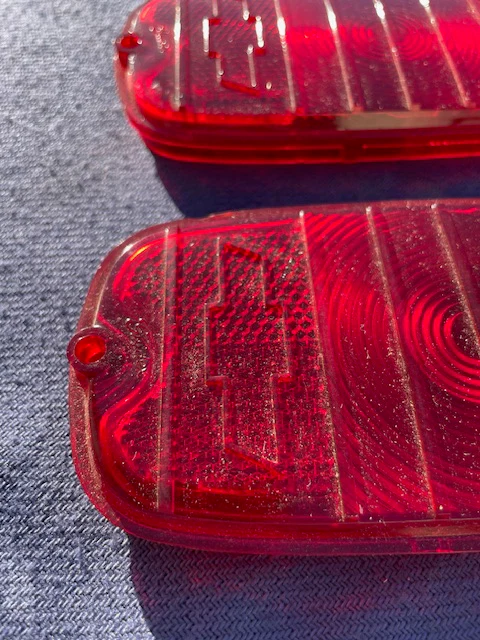 1960-1966 Chevrolet Fleetside Pickup Truck NOS Tail Light Lamp Lens + Bezel Pair #5952677 / 3763570 - Image 9