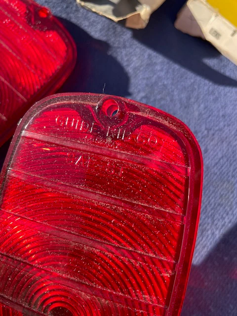 1960-1966 Chevrolet Fleetside Pickup Truck NOS Tail Light Lamp Lens + Bezel Pair #5952677 / 3763570 - Image 11