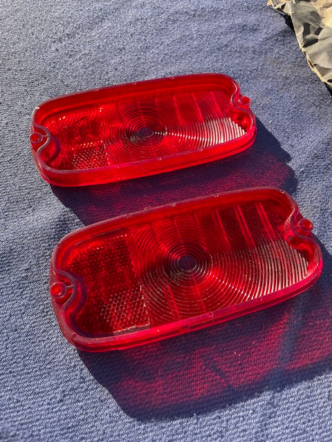 1960-1966 Chevrolet Fleetside Pickup Truck NOS Tail Light Lamp Lens + Bezel Pair #5952677 / 3763570 - Image 13