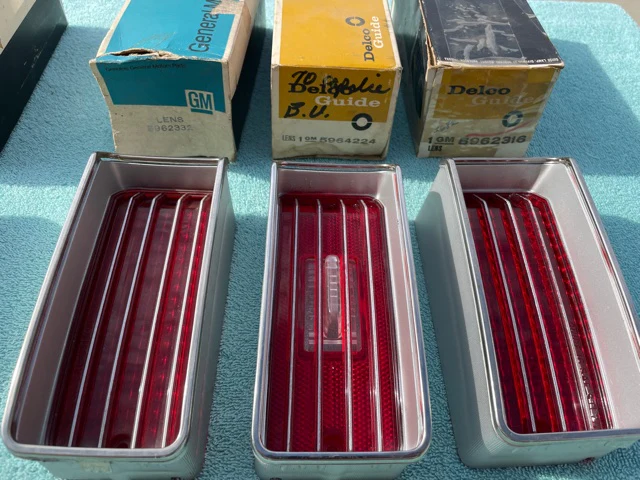 1970 Chevrolet CAPRICE ONLY NOS Tail Light Back Up Lamp Lens Set - Image 3