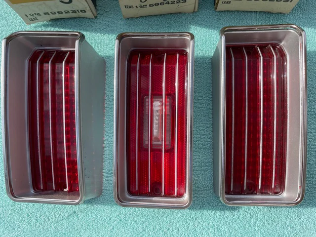 1970 Chevrolet CAPRICE ONLY NOS Tail Light Back Up Lamp Lens Set - Image 5