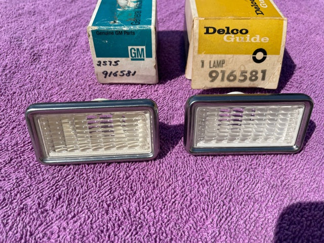 1968 Chevrolet Corvette, Camaro, Corvair, Impala NOS Front Clear Side Marker Lens Bezels #916581 - Image 2