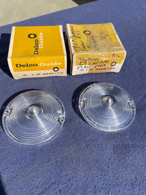 1967 Chevrolet Camaro (exc. RS) NOS Park Light Lamp Turn Lens Pair #5958775